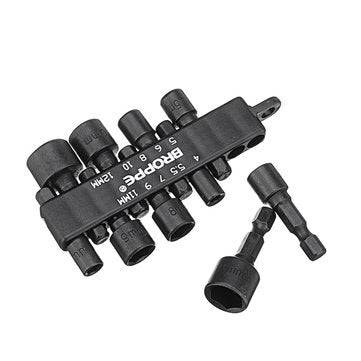 BROPPE 10Pcs 1/4 Inch Hex Shank Power Nut Driver Drill Bit Set Metric Socket Wrench Screw Screwdrive