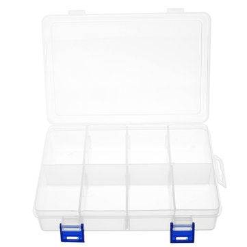 8 Grids Transparent Storage Box Double Latch Compartments Parts Container Assortment Organizer