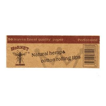 10 x Hornet Rolling Paper Filter Tips 50 Leaves 60*21MM Natural Paper Tip Filter Rolling Paper