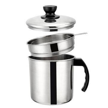 1.3L Household Dripping Oil Pot Grease Lid Filter Container Bottle Cooking Tools