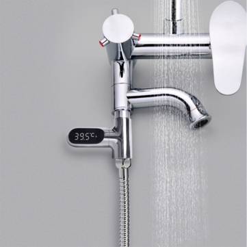 [Upgrade Version] V2 Water Shower Thermometer LED Celsius Fahrenheit Time Display Flow Self-Generati