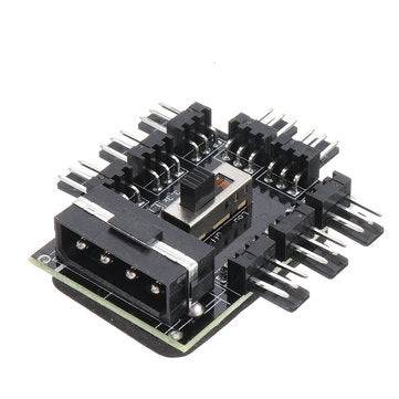 1 to 8 3Pin Fan Hub PWM Molex Splitter PC Mining Cable 12V 4P Power Supply Cooler Cooling Speed Cont