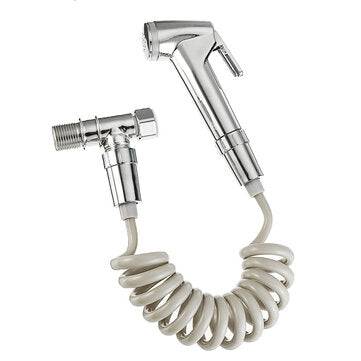 ABS Portable Handheld Bidet Sprayer Set for Toilet Retractable Spring Hose Adapter Free Mounting Bra