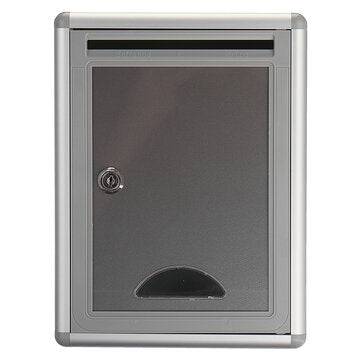 Aluminum Mail Letter Post Storage Box Outdoor Lockable Mailbox Wall Mounted