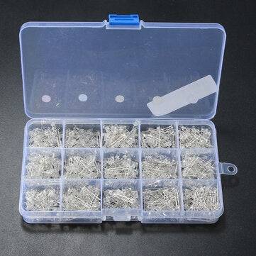 750Pcs 3mm Diodes LED Light Yellow Red Blue Green White Assortment DIY Kit