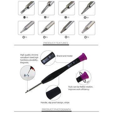 BEST 8801A 8 in 1 Magnetic Combination Screwdriver Set Straight Cross-Screwdrivers T3 T4 T5 T6