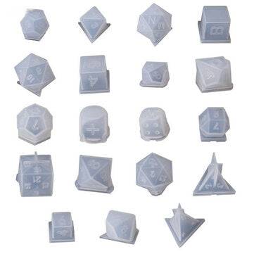 7/19Pcs/Set Dice Fillet Square Triangle Dice Mold Dice Digital Game Silicone Mould (TYPE: B)