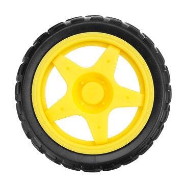4 Pairs Smart Car Robot Plastic Tire Wheel with DC 3-6V Gear Motor for Arduino TT Motor + Tires for