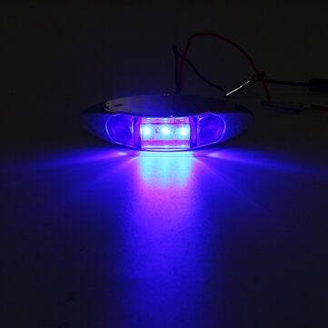 4Pcs Blue 3LED 24V Side Marker Indicator Light Clearance Lamp Truck Trailer Lorry Van