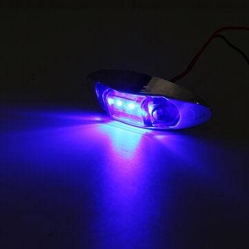 4Pcs Blue 3LED 24V Side Marker Indicator Light Clearance Lamp Truck Trailer Lorry Van