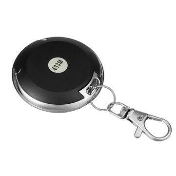 433MHZ 4 Buttons Black Round Self-pairing Copy Remote Control for Electric Door Motor Curtain Contro