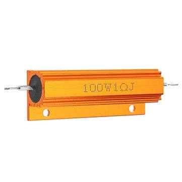 3pcs RX24 100W 1R 1RJ Metal Aluminum Case High Power Resistor Golden Metal Shell Case Heatsink Resis