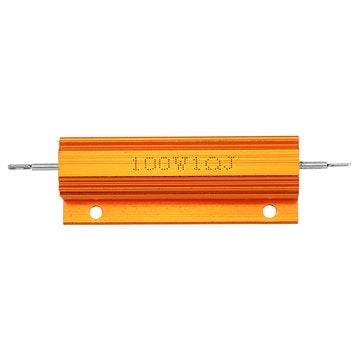 3pcs RX24 100W 1R 1RJ Metal Aluminum Case High Power Resistor Golden Metal Shell Case Heatsink Resis