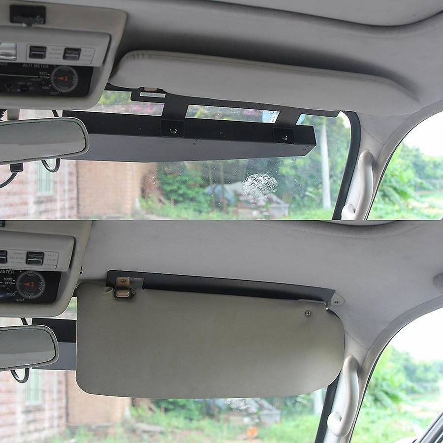 (White) 32LED Visor Lights 15 Flash Patterns Emergency Strobe Lights Windshield Split Mount Light Ba