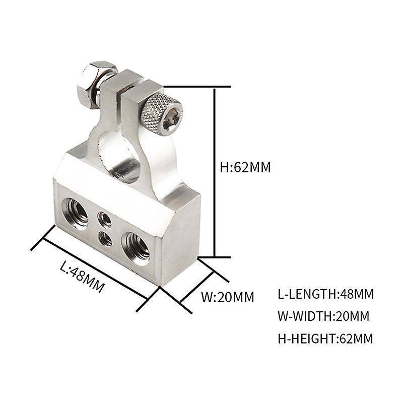 0-8Gauge Car Battery Terminal Connectors Clamp (Pair) with Shims - Positive and Negative (+/-)