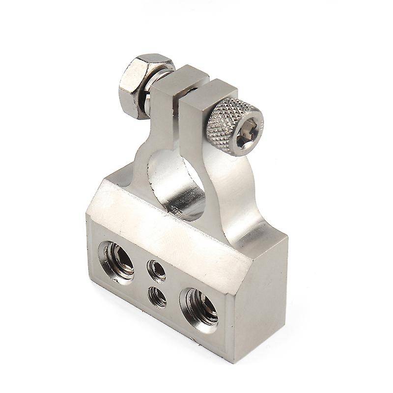 0-8Gauge Car Battery Terminal Connectors Clamp (Pair) with Shims - Positive and Negative (+/-)