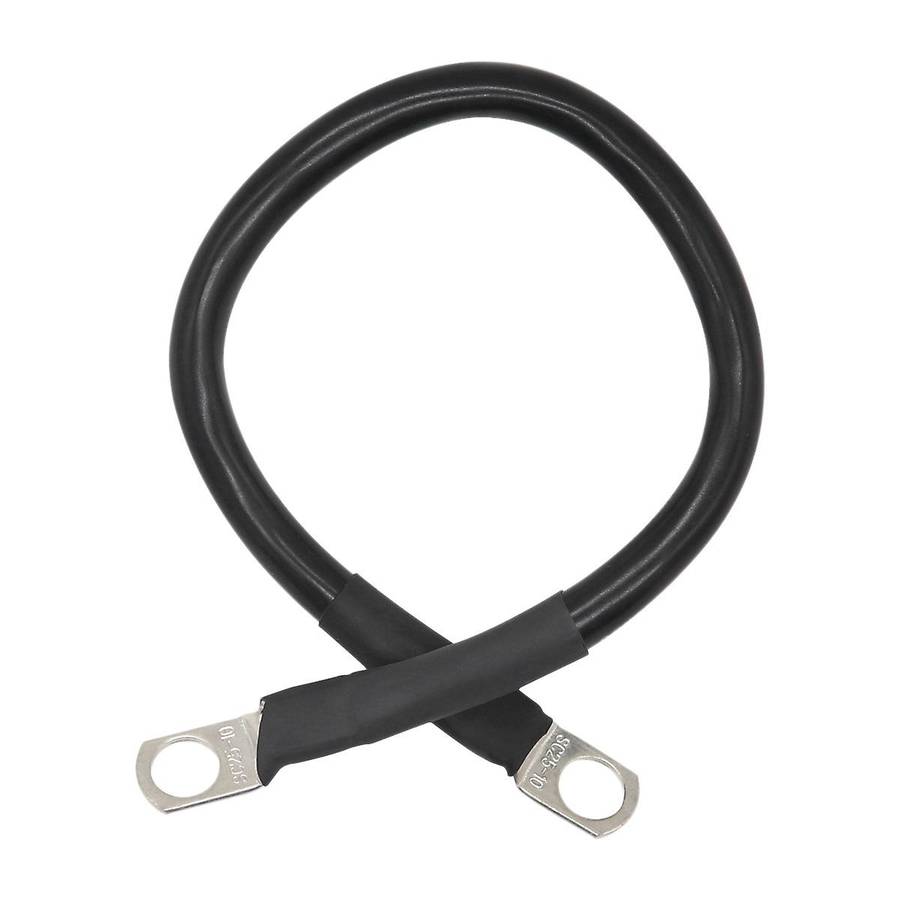 1 Foot 4 AWG Battery Cable Wire with 3/8 inch Ring Terminals Universal for Car Marine Boat ATV Lawn
