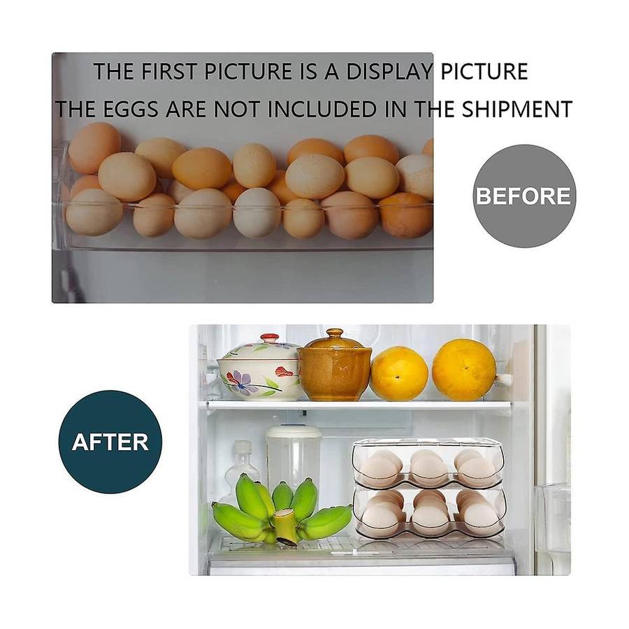 1 Layer Automatically Rolling Egg Storage Container ,capacity Egg Organizer for Fridge with Lid