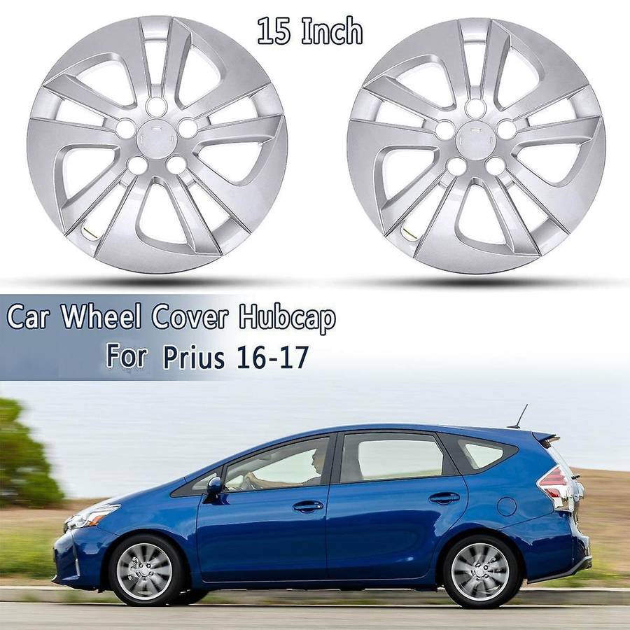1 Pair 15 Inch Car Wheel Cover Hub Cap Replacement for Prius 2016-2018