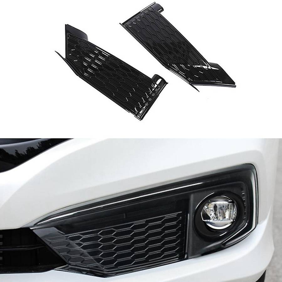 1 Pair Black Front Fog Light Lamp Frame DRL Cover Trim Sticker for 10Th Gen 2016-2021