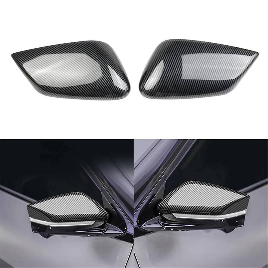 1 Pair Car Carbon Fiber Rearview Mirror Covers Side Wing Mirror Cap for Ev6 2021 2022 Lhd