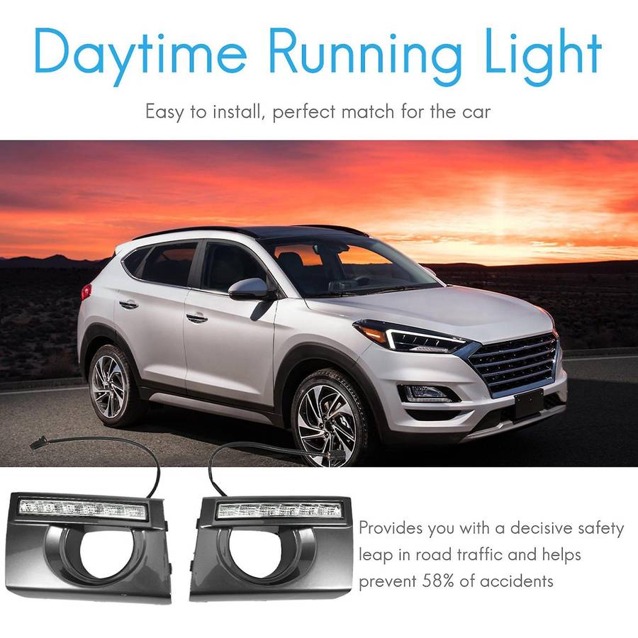 1 Pair Car Daytime Running Light DRL LED Daylight Fog Lamp Cover for 2005-2009