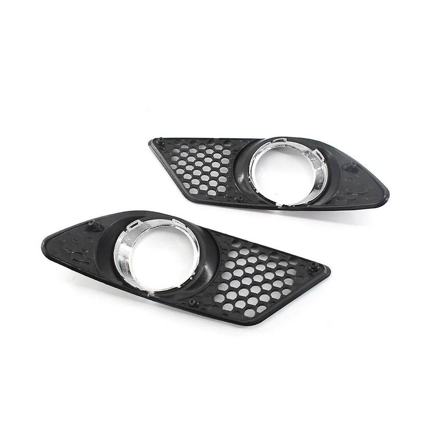 1 Pair Car Front Bumper Fog Light Grille Fog Lamp Cover with Chrome for C-class W204 2008-2010