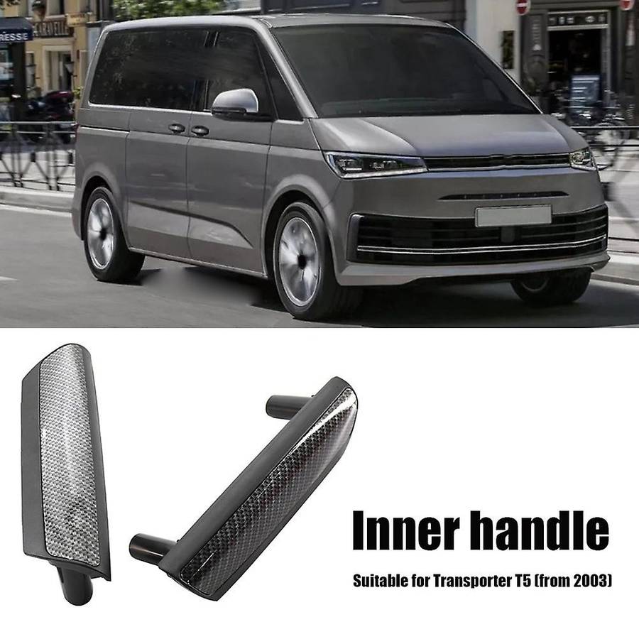 1 Pair Car Interior Door Handles Carbon Fiber Interior Panel Handle for-Metway T5 Transporter 2009-2