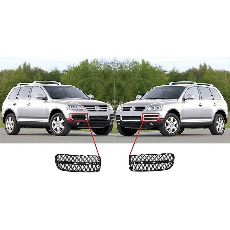 1 Pair Front Bumper Fog Light Cover Lower Grill Grille for 2002-2006 Black 7L6853665A 7L6853666A