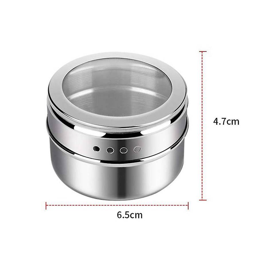 1 Set Eco-Friendly Spice Jar Seasoning Rack Rust-Proof Stainless Steel Magnetic Spice Organizer Box
