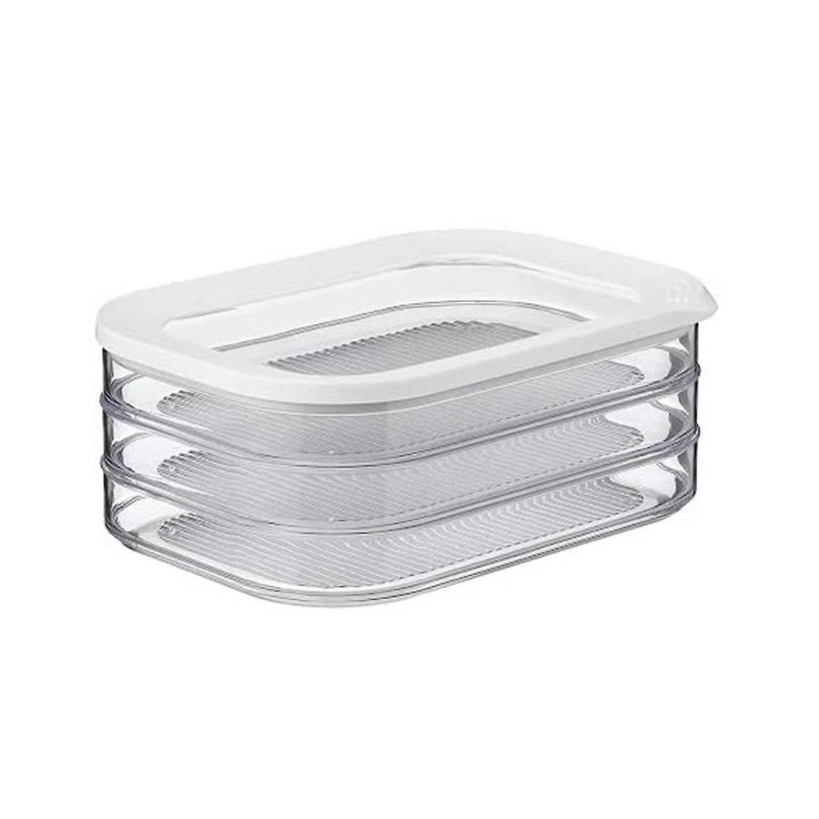 1.6l with 3 Tier Meat Pieces Storage Box Airtight Lid Dishwasher Safe 3layer Crisper