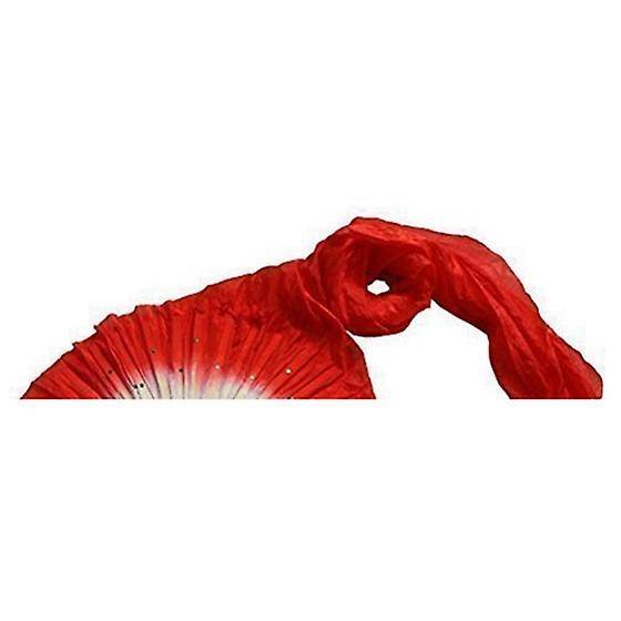 1.8m Belly Dance Dancing Silk Bamboo Long Fans Veils Red