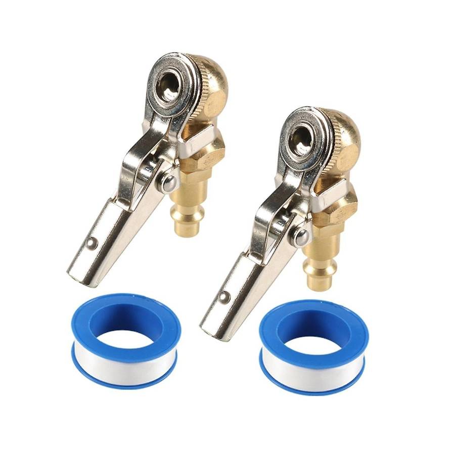 1/4 Inch Female NPT Closed Ball Tire Chuck with Clip, Locking Air Chuck Tire Inflator with Air Chuc