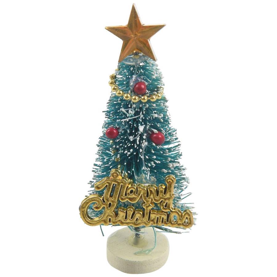 1: 12 Miniature Christmas Tree "merry Christmas" Letters Board Wooden Stand Decoration