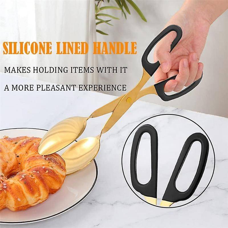 10 Inch Gold Serving Tongs Gold Serving Utensils Salad Tongs Buffet Tongs Non- & Stainless Steel