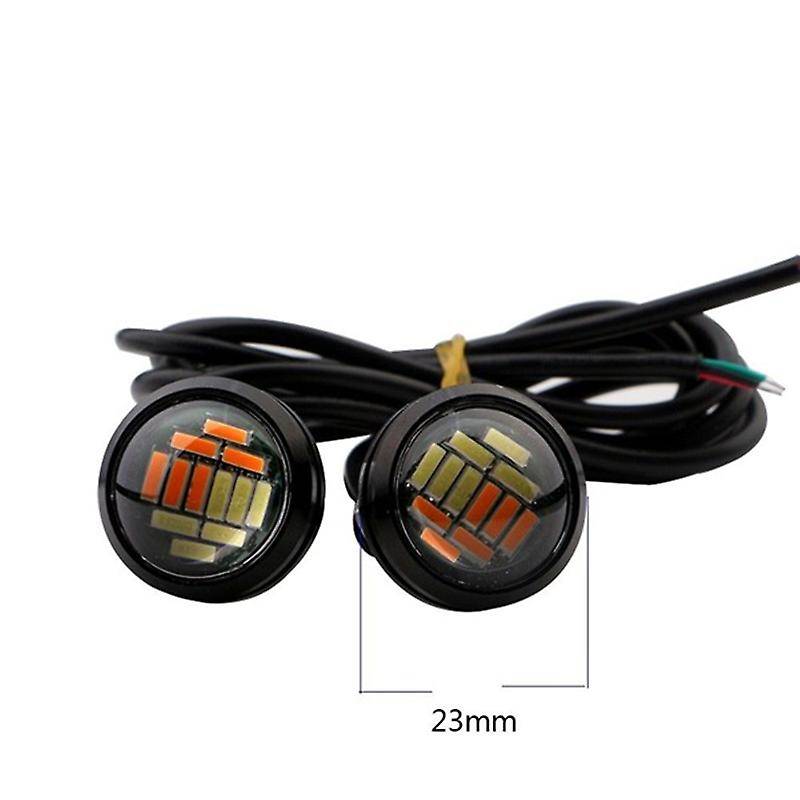 10 Pcs 12V 23Mm Dual Color Switchback 4014 Smd 12 Led Drl Turn Lights