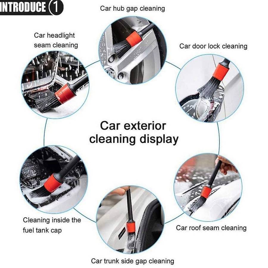 10 Pcs Brushes Dusters Detailing Brush Set - Premium Fiber Plastic Handle Automotive Detail Brushes