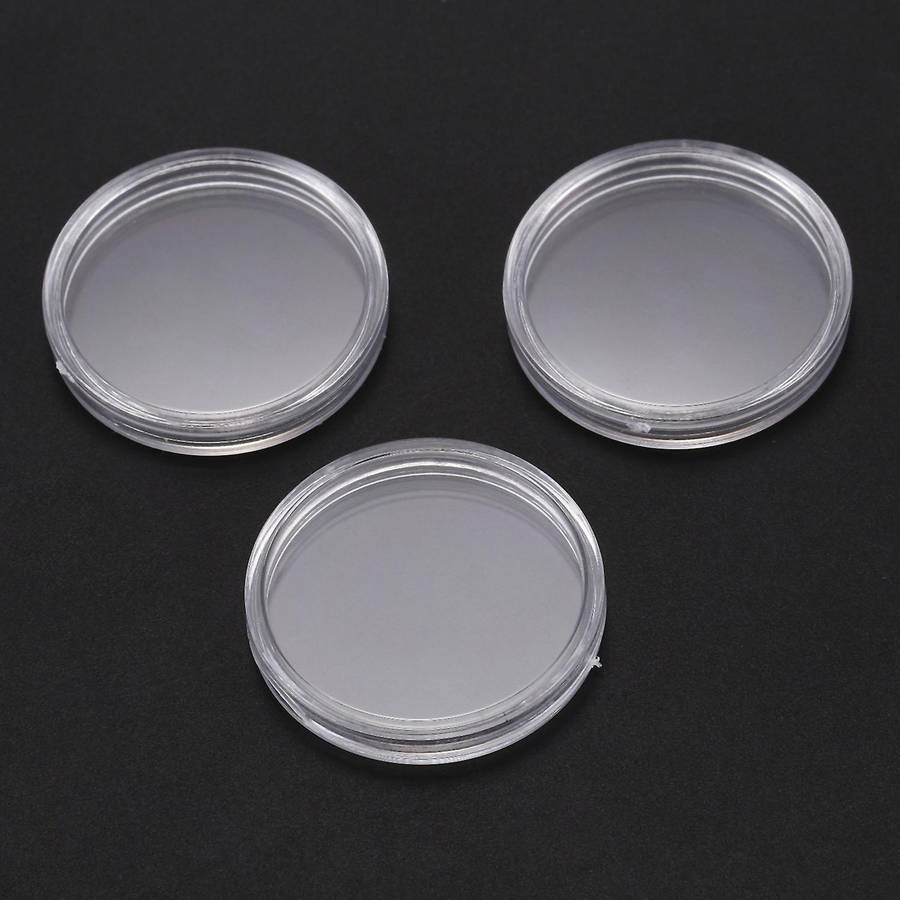 10 Pcs Small Round Transparent Plastic Coin Capsules Box 30mm