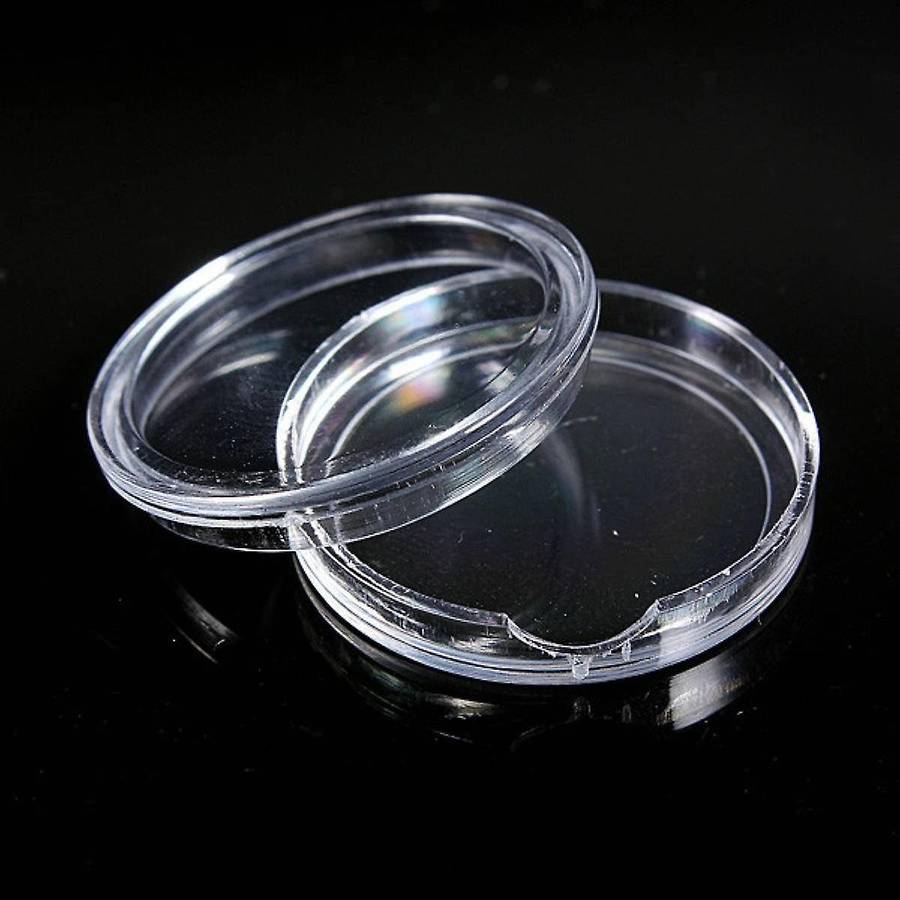 10 Pcs Transparent Small Plastic Coin Box 18mm