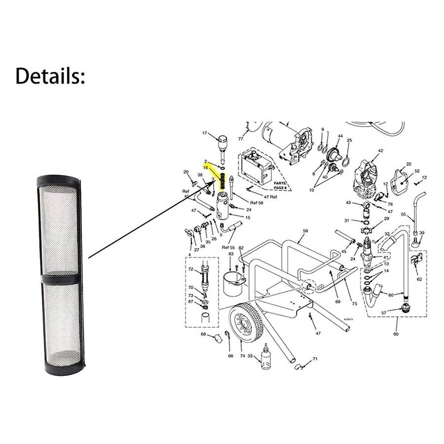 10 Pieces Airless Paint Sprayer Filters 390 395 490 495 595 Pump Manifold Strainer 60 Mesh Compatibl