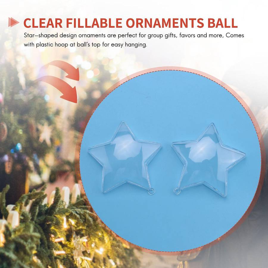 10 Sets 80mm DIY Fillable Balls Clear Plastic Ornaments Balls