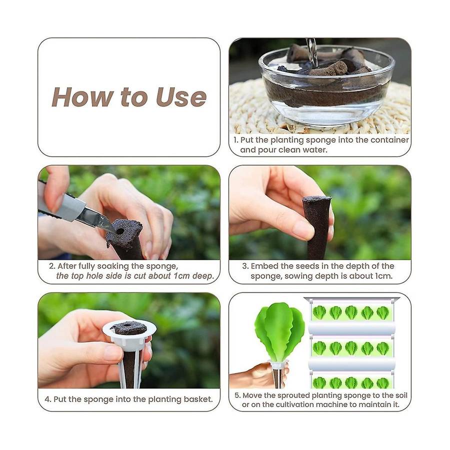 100 Pcs Hydroponic Plant Grow Sponges Pods Kit Root Plant Basket Seed Planting Kit Replacement Pod C