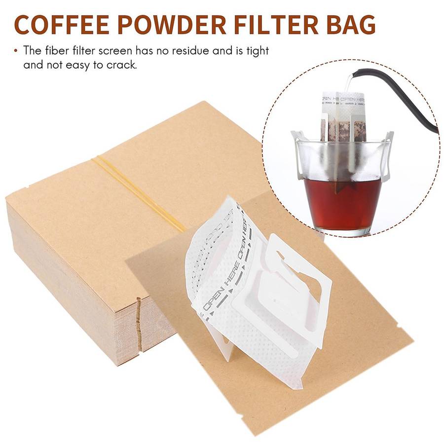 100 Set Combination Coffee Filter Bags and Kraft Paper Coffee Bag