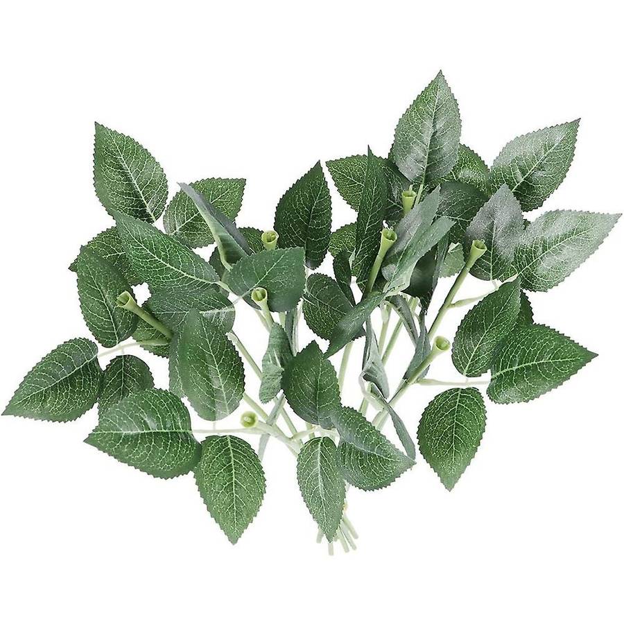 100pcs Artificial Plastic Flower Stems Greenish Flower Branch for Diy Bouquets Wedding Party Decor