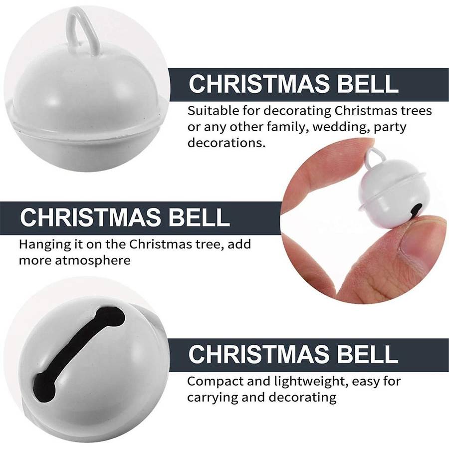 100Pcs Christmas Craft Bell Xmas Bell Pendant Metal Round Jingle Bells Iron Opening Bell Mini Jingle