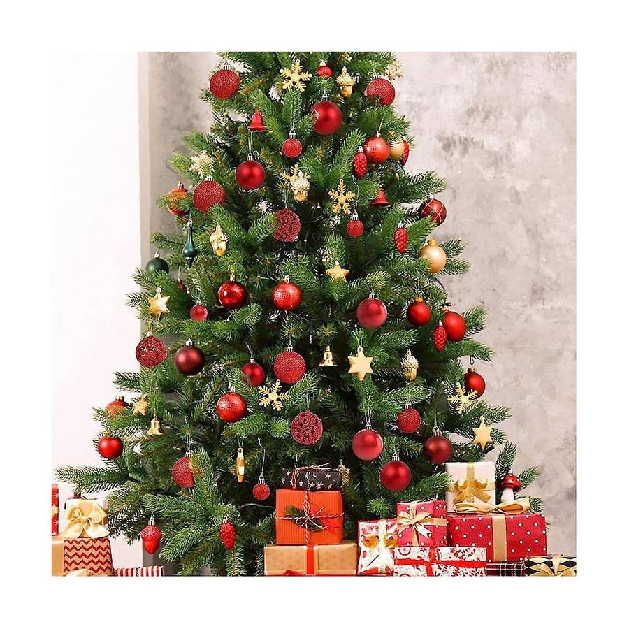 101pcs Red Christmas Ball Ornaments for , Shatterproof Balls Decorative Baubles Hanging
