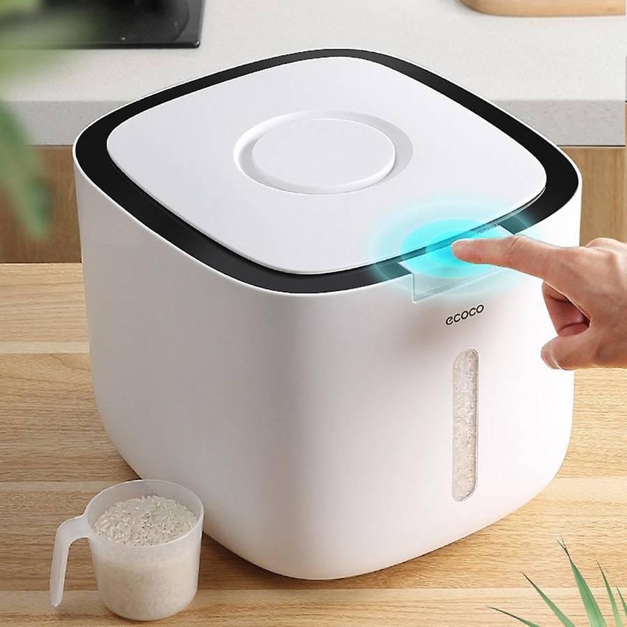 10KG Rice Storage Box Grains Bucket Moisture-Proof Sealed Insect-Proof Modern Household Decor Kitche