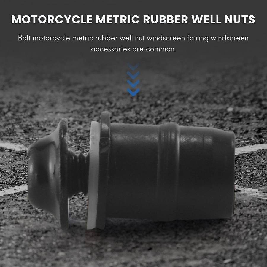 10pcs/set M5 Bolts Motorcycle Metric Rubber Well Nuts Windscreen Fairing Cowl Universal for Windshi