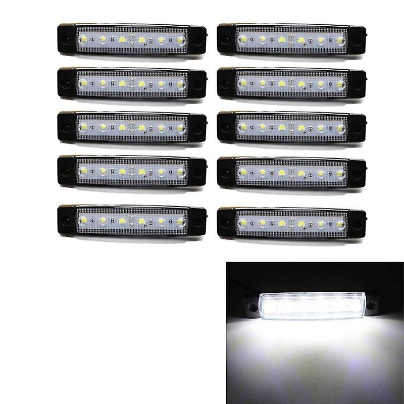 10X Amber + 10X Red + 10X White 12V 6 LED Side Marker Indicator Lights Car Truck Trailer