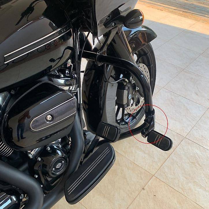 1-1/4Inch Short Angle Highway Pegs Mount Kit for Touring Road Glide Engine Guard Foot Pegs Mount Bla